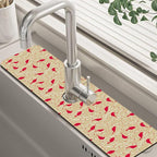Christmas Cardinal Birds Kitchen Sink Splash Guard Mat Absorbent Fast Drying by Unknown