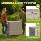 30 Gallon Outdoor Storage Box Weather Resistant UV Protection Waterproof Resin Deck Box for Garden, Patio, Porch, Delivery(Gray，30 Gallon) - Image 4