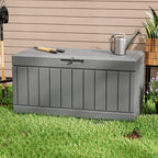 Greesum 82 Gallon Resin Deck Box All Weather Large Outdoor Storage for Patio Furniture, Toys, Garden Tools, Lockable, Dark Gray - Image 3
