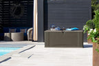 Rubbermaid Extra Large Resin Outdoor Storage Deck Box with Seat (120 Gal), Weather Resistant, Brown, Deck Organization for Home/Backyard/Pool Chemicals/Toys/Garden Tools/Porch/Patio Cushions - Image 9