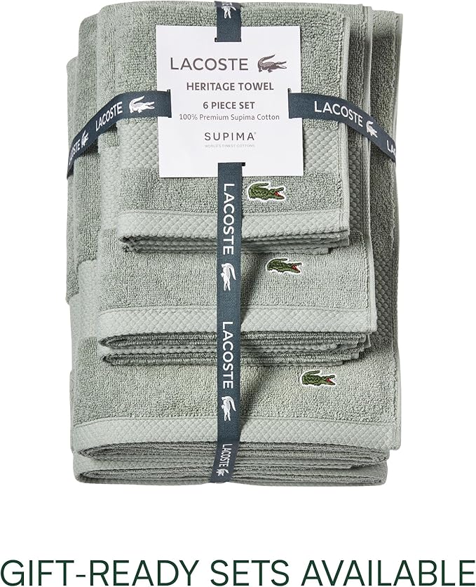 Lacoste Heritage 100% Supima Cotton Tub Mat, Premium Super Soft Bath Towel - Image 4