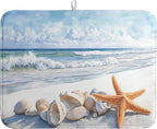 Summer Beach Dish Drying Mat for Kitchen Counter Starfish Coastal Shells by farg