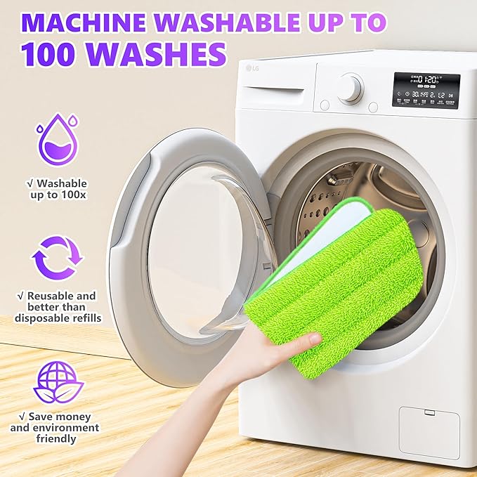 6 Pack Reusable Mop Pads Compatible - Image 4