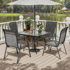 UDPATIO Patio Chairs Set of 4, Stackable Outdoor Dining Chairs with High Back, Textilene Fabric Breathable Outdoor Chair All Weather, 350LBS Capacity for Garden, Backyard (Dark Grey) - Image 2