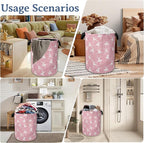 Cute Ballet Dancer Laundry Basket, Foldable Oxford Cloth Pink Laundry Hamper - Image 7