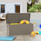 TARKARI 270 Gallon Lockable Resin Deck Box, Waterproof & UV-Resistant Outdoor Storage Box for Outdoor Cushion Storage, Garden Tools & Pool Accessories Storage, Gray - Image 5