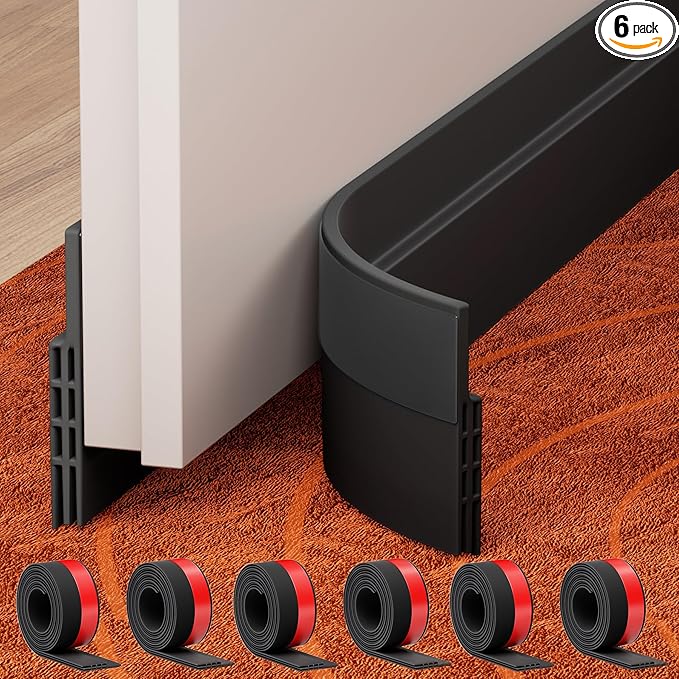 GroTheory 6 Pack Door Draft Stopper, Under Door Sweep by GroTheory