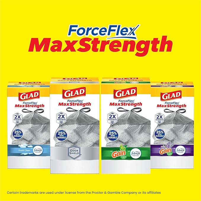 Glad ForceFlex MaxStrength Kitchen Trash Bags, 13 Gal, Fresh Clean Febreze - Image 11