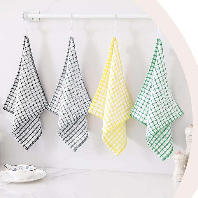 Kitinjoy Cotton 8 Pack Terry Kitchen Dish Cloths, 12 x 12 Inches Super Soft and - Image 8