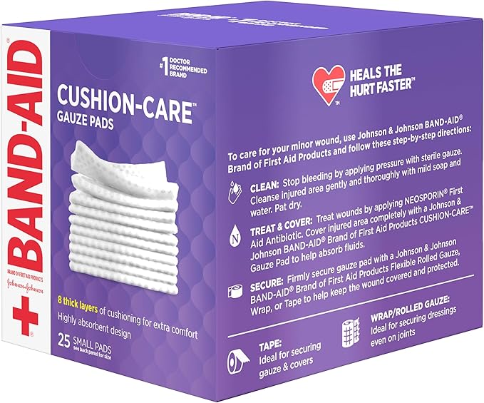 Band-Aid Brand Absorbent Cushion Care Sterile Square Gauze Pads - Image 5