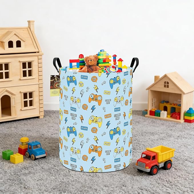 HUNRUNG Laundry Hamper, Large Canvas Fabric Lightweight Storage Basket Toy - Image 6