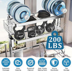 Over The Sink Dish Drying Rack, 3 Tier Adjustable Length Full Stainless Steel - Image 9