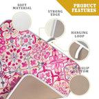 Pink Mexican Tiles Dish Drying Mat Absorbent Microfiber Dish Drying Pad - Image 4