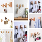 HomeDo 10Pack Adhesive Wall Hooks Hat Rack, Wooden Coat Hooks Wall Mounted - Image 6
