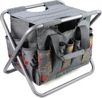 MDSTOP Folding Gardening Stool with Detachable Storage Tote Bag, Gardening Tools Set Organizer for Fishing Outdoor Sports Hiking Camping Garden, Gardening Gifts for Mom/Dad, Without Tools (Aluminum) - Image 8