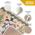 Winter Snowman Dish Drying Mat 16x18 Inch Red Buffalo Plaid Holiday Dish - Image 4