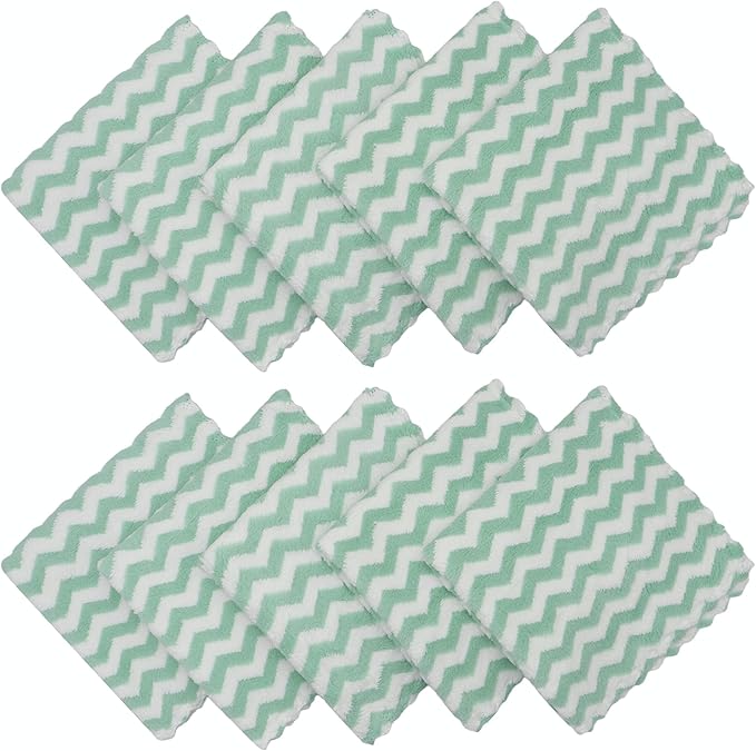 Microfiber Cleaning Cloth Lint Free Cleaning Rags, 10 Pack Fast Drying Dish Rags - Image 2