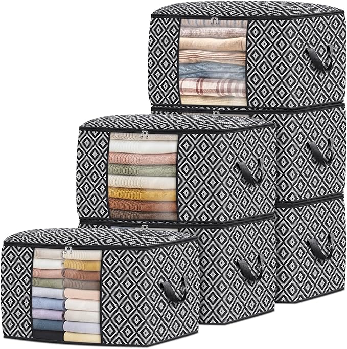 Direct 100L, 6 Pack, Storage Containers, Large Clothes Storage Bins Foldable by StorageTastic