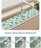 Patterned Sink Faucet Mat Kitchen Splash Guard Super Absorbent Drying Mat - Image 5