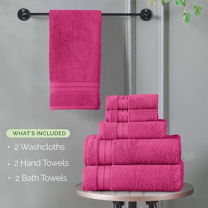 Elegant Comfort Luxury 6-Piece Towel Set, Premium Soft 100% Turkish Cotton - Image 4