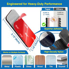 8 Sets Heavy-Duty Adhesive Hook and Loop Strips – 1.2" x 3.2" High-Bond - Image 2
