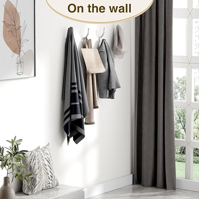 Coat Hooks Wall Mount, Hooks for Hanging Heavy Duty, Screw in Wall Hanger for - Image 4