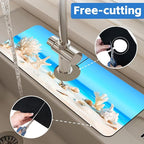 Tropical Beach Seashells Kitchen Sink Splash Guard Absorbent Fast Drying Mat - Image 7