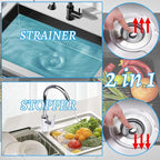 2 Pcs 3 in 1 Kitchen Sink Drain Strainer, Universal Stainless Steel Kitchen - Image 2