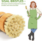 Bamboo Dish Scrub Brushes, Kitchen Wooden Cleaning Scrubbers Set - Image 2