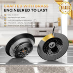 3-in-1 Kitchen Sink Strainer & Stopper, Matte Black Pop Up Drain Filter – - Image 3