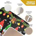 Merry Christmas Dish Drying Mat Black Gnomes Dish Drainer Mats 16x18 Inch - Image 4