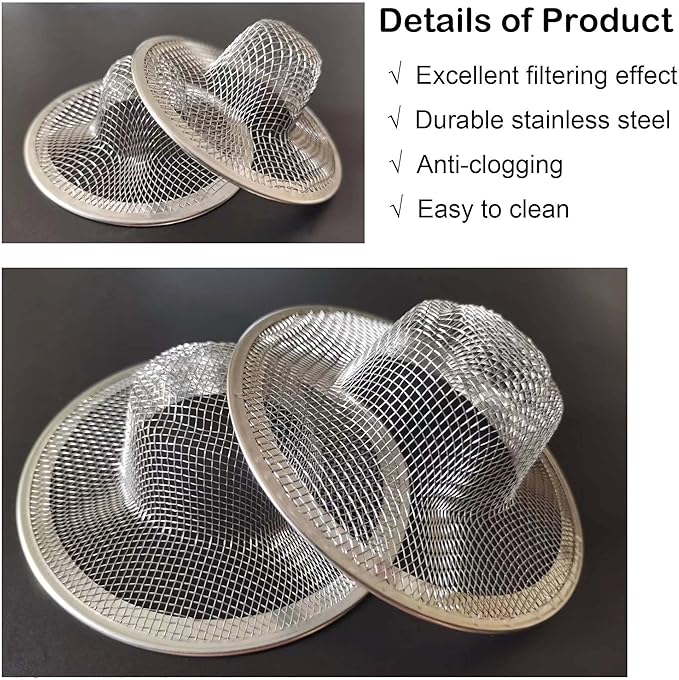 10Pcs Metal Mesh Kitchen Sink Strainer, 4.41" Stainless Steel Slop Basket - Image 3