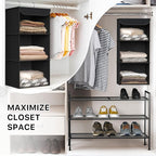 Simple Houseware 3-Shelf Hanging Closet Organizer, Fabric Storage Shelves - Image 6