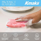KMAKII Bamboo Kitchen Sponges Dish Sponge Super Absorbent Natural Dish Sponges - Image 5