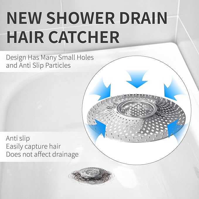 Tub Drain Protector Drain Hair Catcher, Stainless Steel Bathtub Shower Drain - Image 3