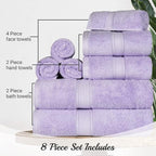 SUPERIOR Egyptian Cotton Pile 8 Piece Towel Set, Includes 2 Bath, 2 Hand - Image 9