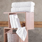 Hawmam Linen White 6 Piece Bath Towels Set - Image 5