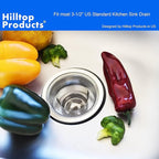 2 Pack - 4.5" Top / 3" Mesh Basket - Kitchen Sink Drain Strainer Stainless - Image 4