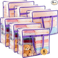 6 Pack Clear Clothes Storage Bags, Double Zipper Design 40L Underbed Moving Bags by Unknown