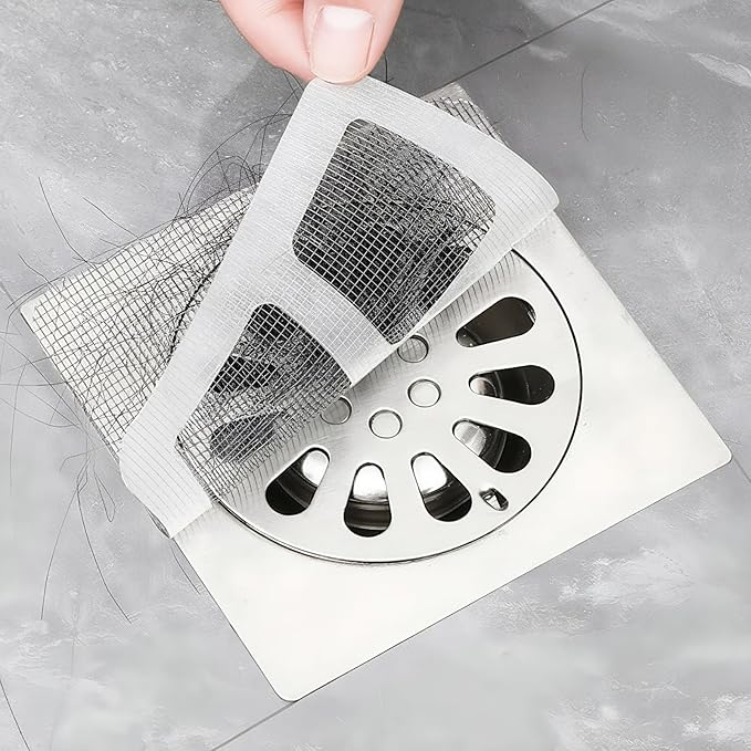 30-Pack Disposable Shower Drain Hair Catchers, Mesh Sticker Covers by CiiVii