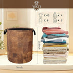 Wood Texture Pattern Laundry Basket, Rustic Farmhouse Clothes Hamper, Oxford - Image 2