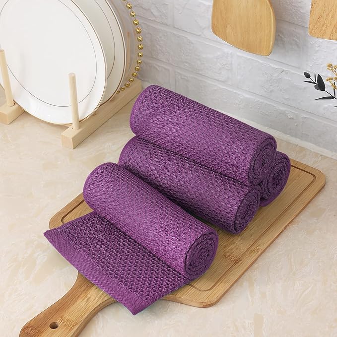 Homaxy 100% Cotton Waffle Weave Kitchen Towels, 13 x 28 Inches Super Absorbent - Image 6