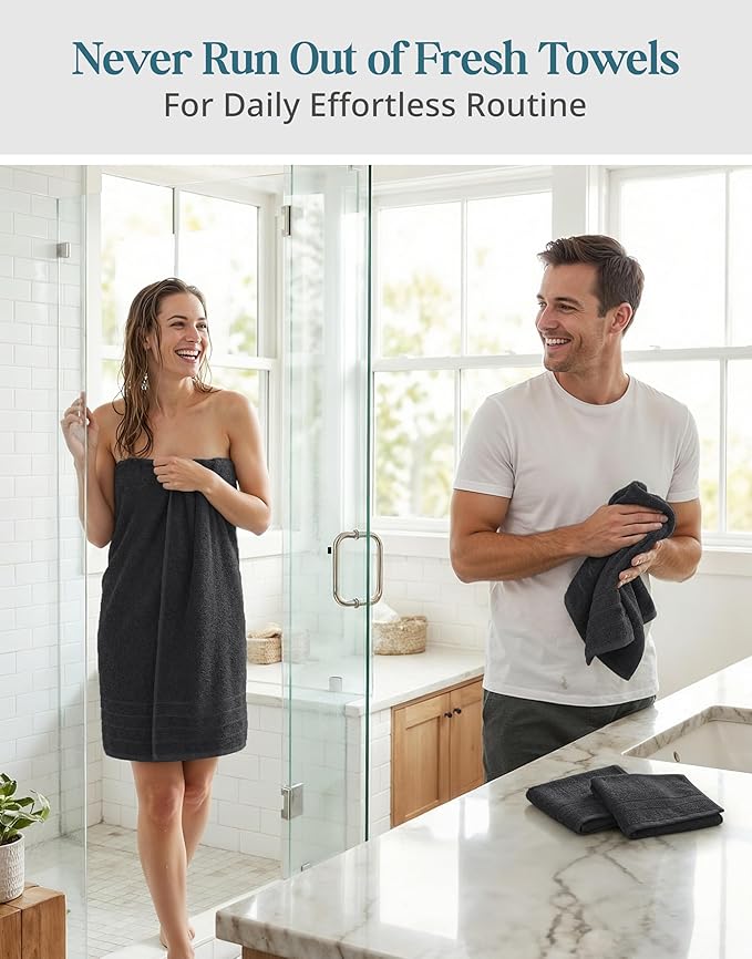 Casa Platino 100% Cotton Bath Towel Pack of 8 - Image 5