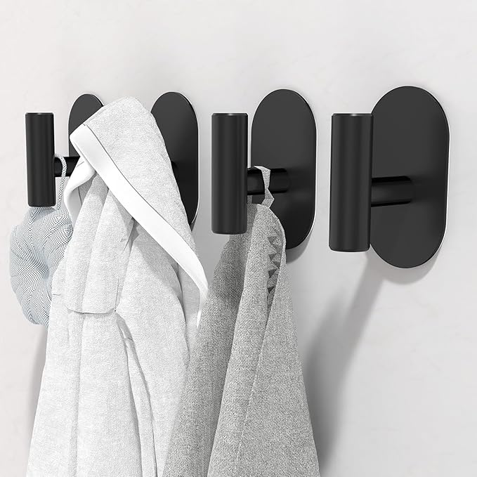 Black Adhesive Hooks Heavy Duty, Wall Hooks - Image 4