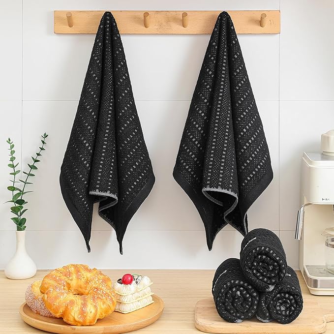 SALAS Kitchen Dish Towels, Bulk Cotton Kitchen Hand Towels, 390 GMS Plaid Dish - Image 3