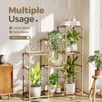 Bamworld Tall Plant Stand Indoor Wood Shelf Outdoor Tiered Rack for Multiple Flowers 5-Tier 7-Pot Ladder Holder for Plant Pots Gardening Decor - Image 5