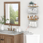 White Fruit Storage Basket for Kitchen Counter Set of 2, Wall Mount Wire Fruit - Image 4