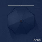 Best Choice Products 10ft Offset Cantilever Hanging Market Patio Umbrella, Smooth 360° Rotation, 8 Sturdy Ribs, Easy Adjustment - Navy Blue - Image 8