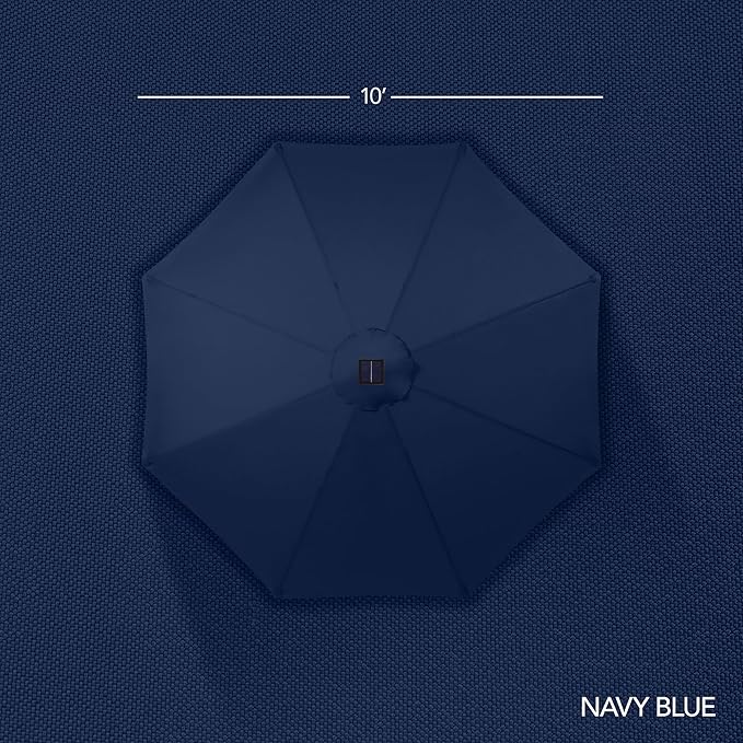 Best Choice Products 10ft Offset Cantilever Hanging Market Patio Umbrella, Smooth 360° Rotation, 8 Sturdy Ribs, Easy Adjustment - Navy Blue - Image 8
