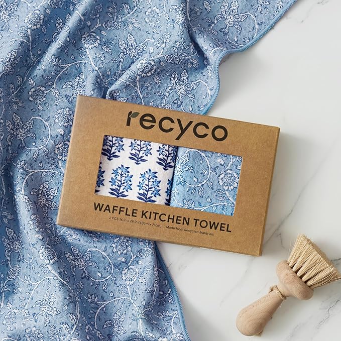 RECYCO Waffle Kitchen Towel Set of 2 - Image 7